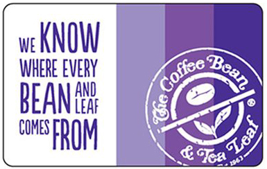 $10 The Coffee Bean & Tea Leaf Gift Card